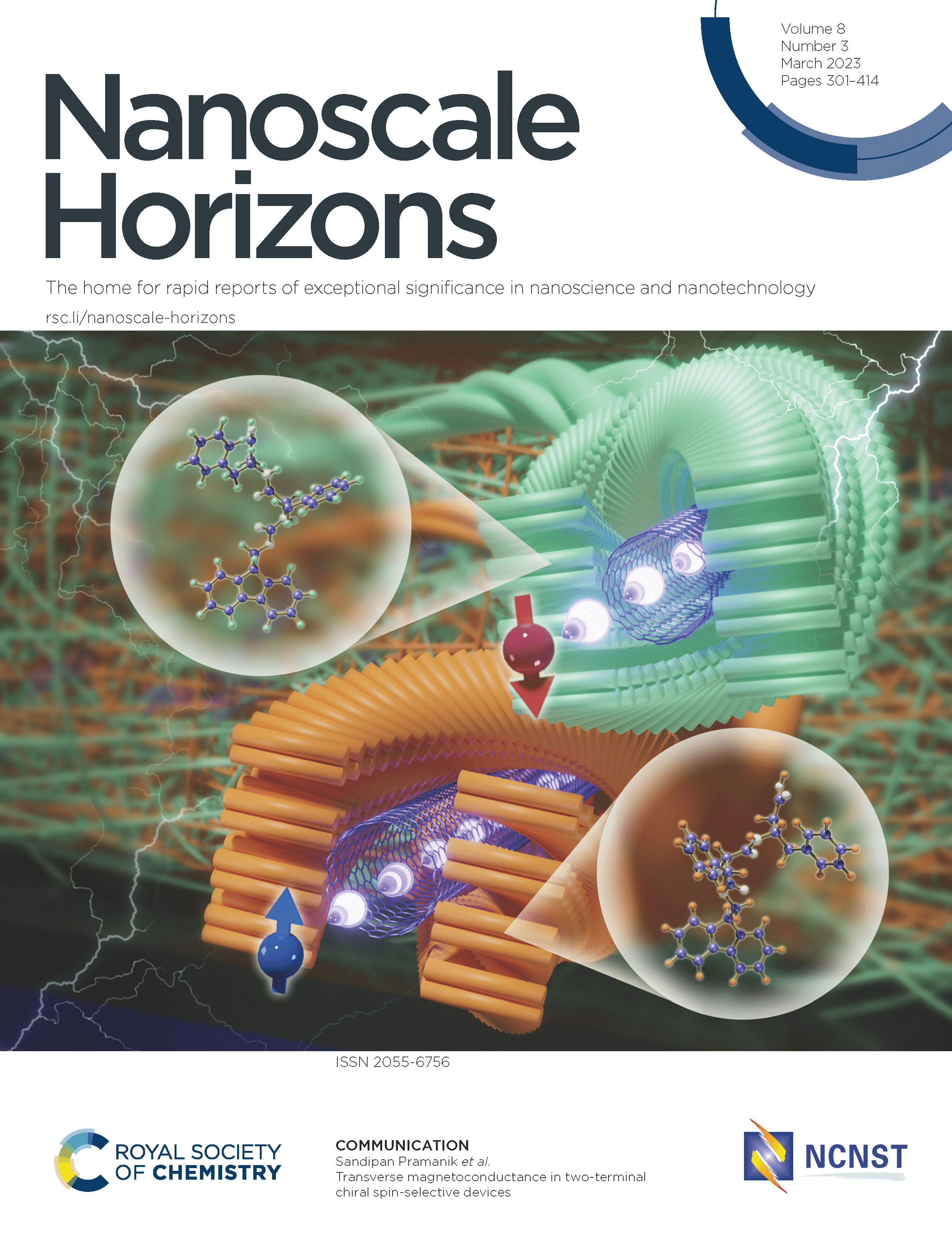 LetPub Journal Cover Art Design - Transverse magnetoconductance in two-terminal chiral spin-selective devices†